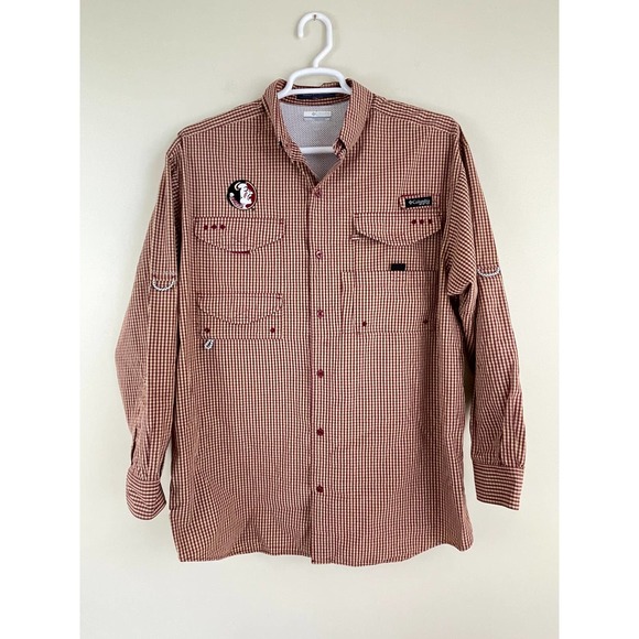 Columbia Other - Columbia Florida State Super Bonehead Long Sleeve Shirt Maroon/Tan Plaid Size L